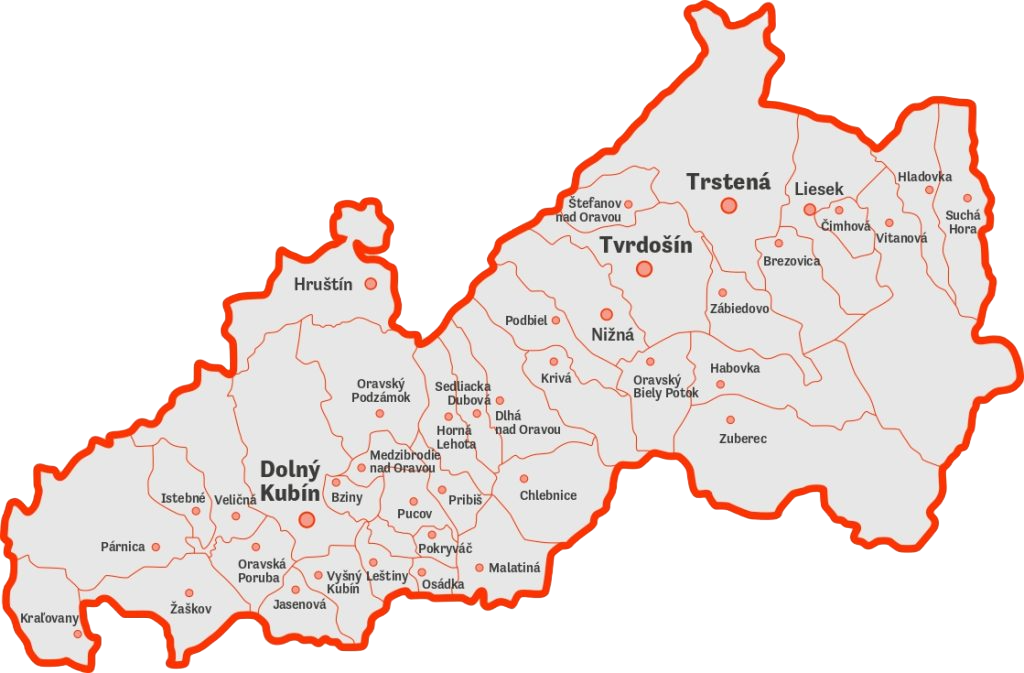 MAS Orava členské obce mapa